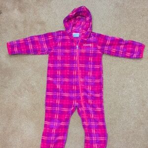 Columbia Kids Pink and Purple Plaid Footie
